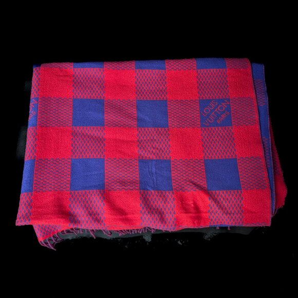 LOUIS VUITTON Damier Masai Large Wool Rug Blanket - RARE - Picture 6 of 16